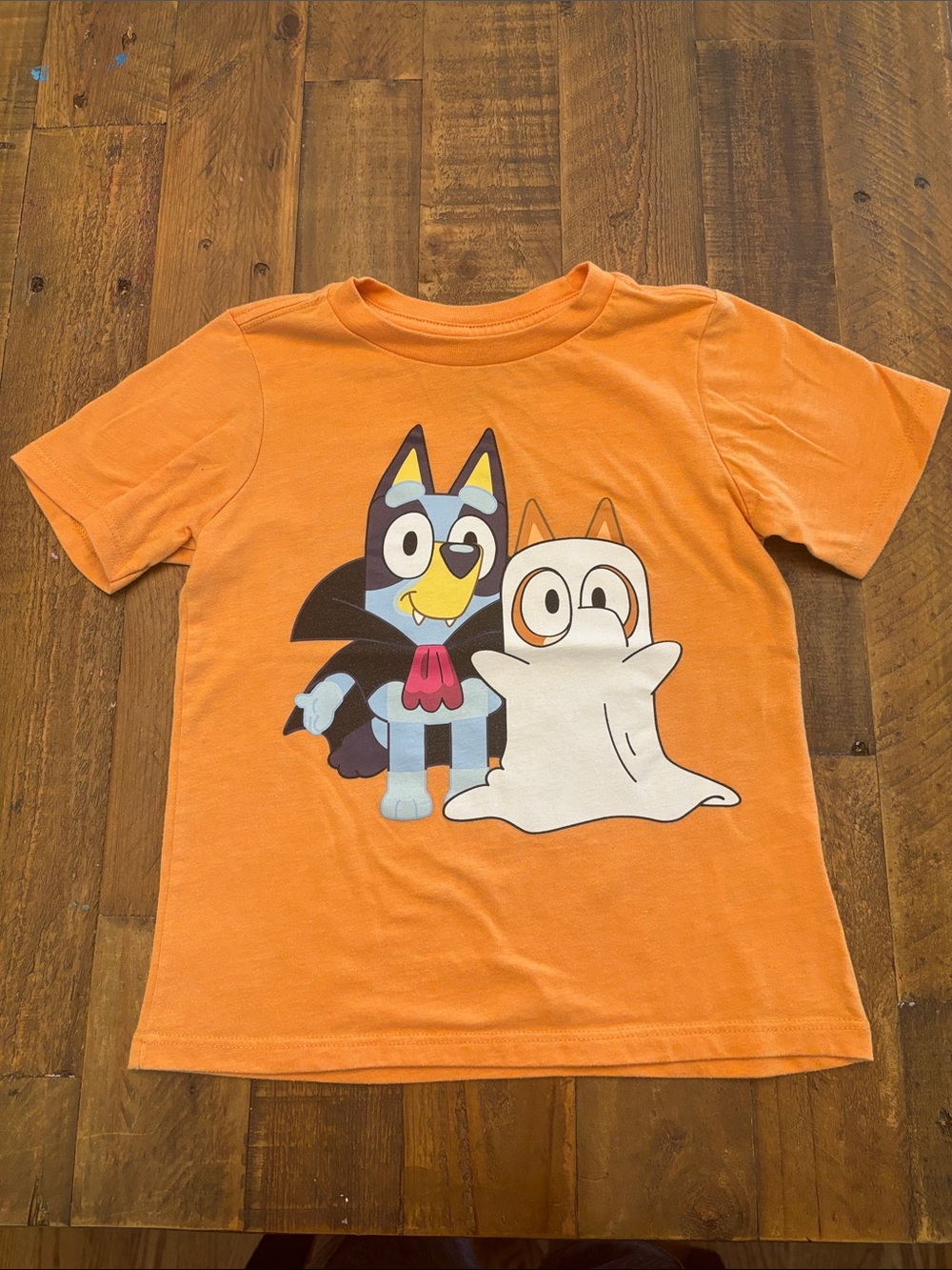 Kids' Orange Halloween Graphic Tee - Character Costume Print